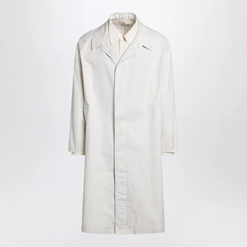 SINGLE-BREASTED TRENCH COAT IVORY IN COTTON sold by Lord & Taylor