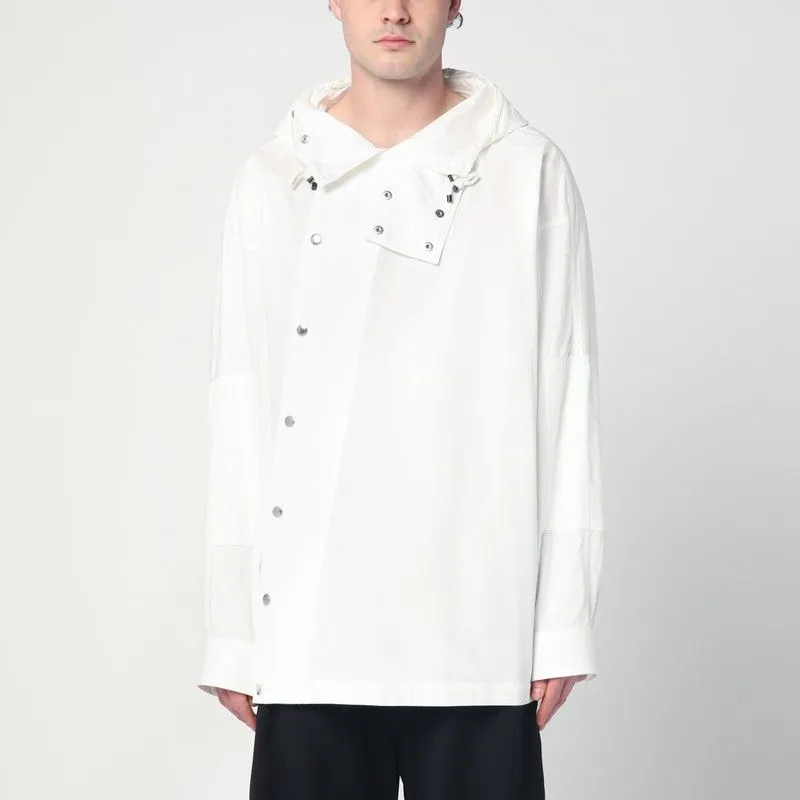 WHITE ASYMMETRIC COTTON SHIRT sold by Lord & Taylor