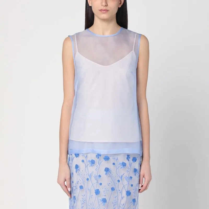 SKY BLUE TANK TOP IN SILK sold by Lord & Taylor
