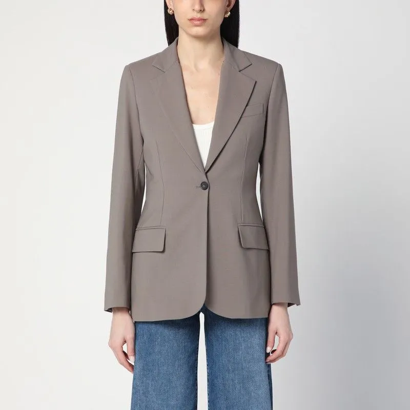 SINGLE-BREASTED JACKET IN TAUPE COLOUR sold by Lord & Taylor