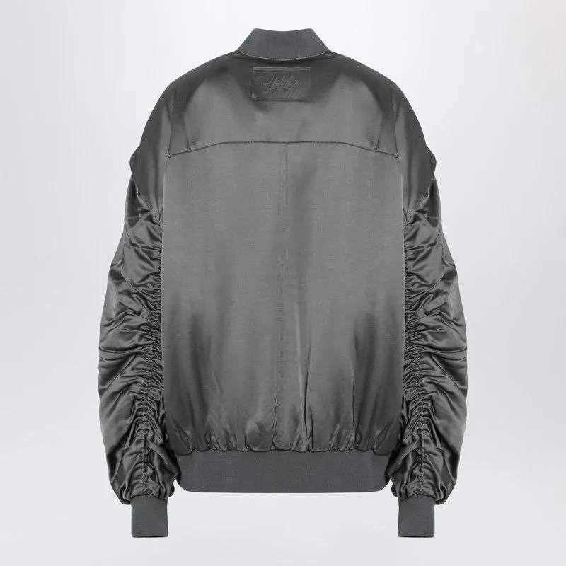 GREY ZIPPED OVER BOMBER JACKET sold by Lord & Taylor product image thumbnail 2