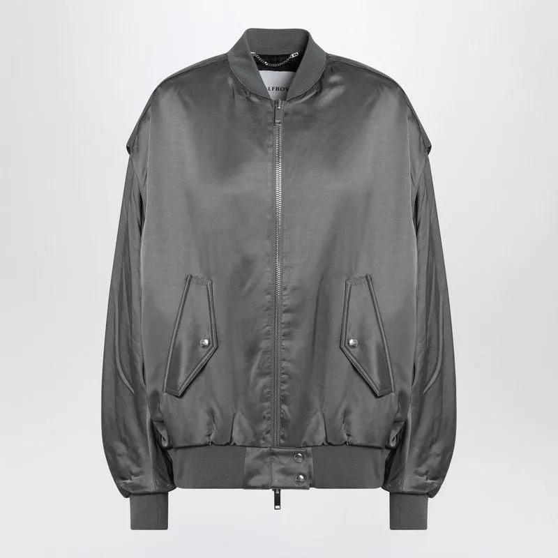 GREY ZIPPED OVER BOMBER JACKET sold by Lord & Taylor