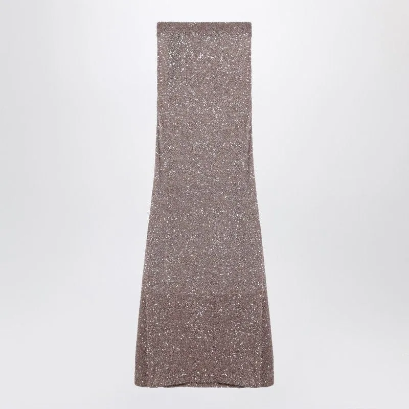 LIGHT BROWN/SILVER MAXI SKIRT WITH SEQUINS sold by Lord & Taylor product image thumbnail 2