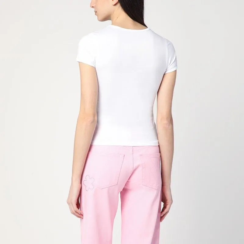 WHITE T-SHIRT WITH LOGO AND MICRO CRYSTALS sold by Lord & Taylor product image thumbnail 2