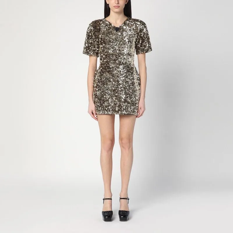 GOLD MINI DRESS WITH SEQUINS made by Marc Jacobs