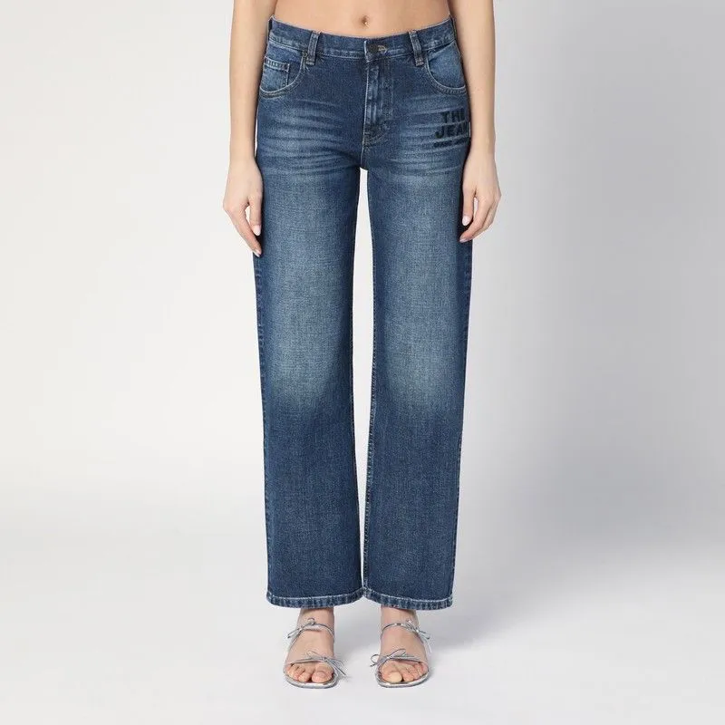 BLUE WASHED-EFFECT JEANS sold by Lord & Taylor