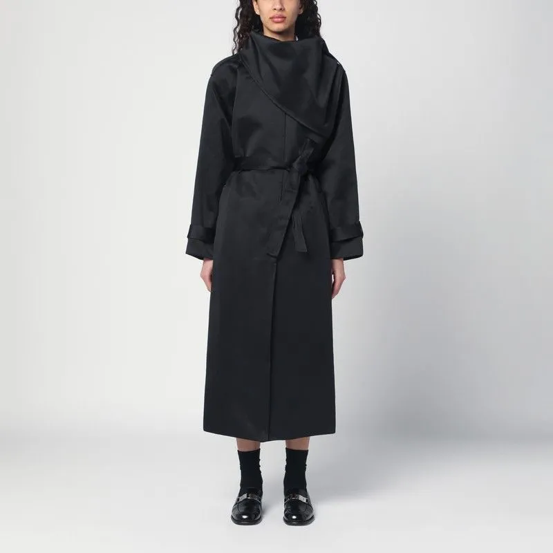 BLACK COTTON-BLEND KELLY TRENCH COAT sold by Lord & Taylor