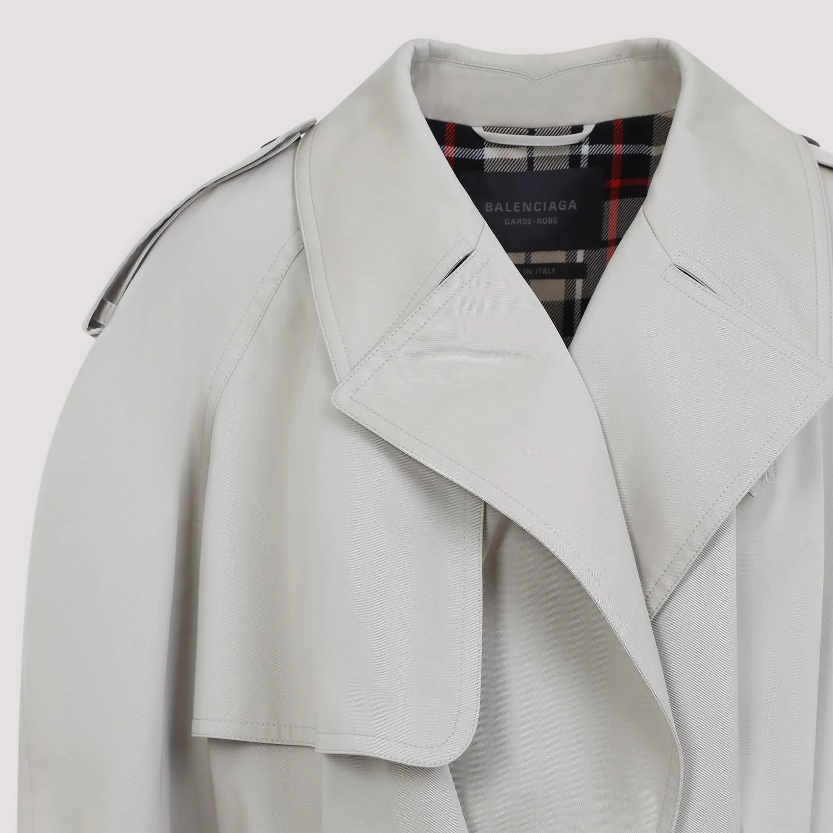 BEIGE CROPPED TRENCH COAT IN COTTON TWILL sold by Lord & Taylor product image thumbnail 5