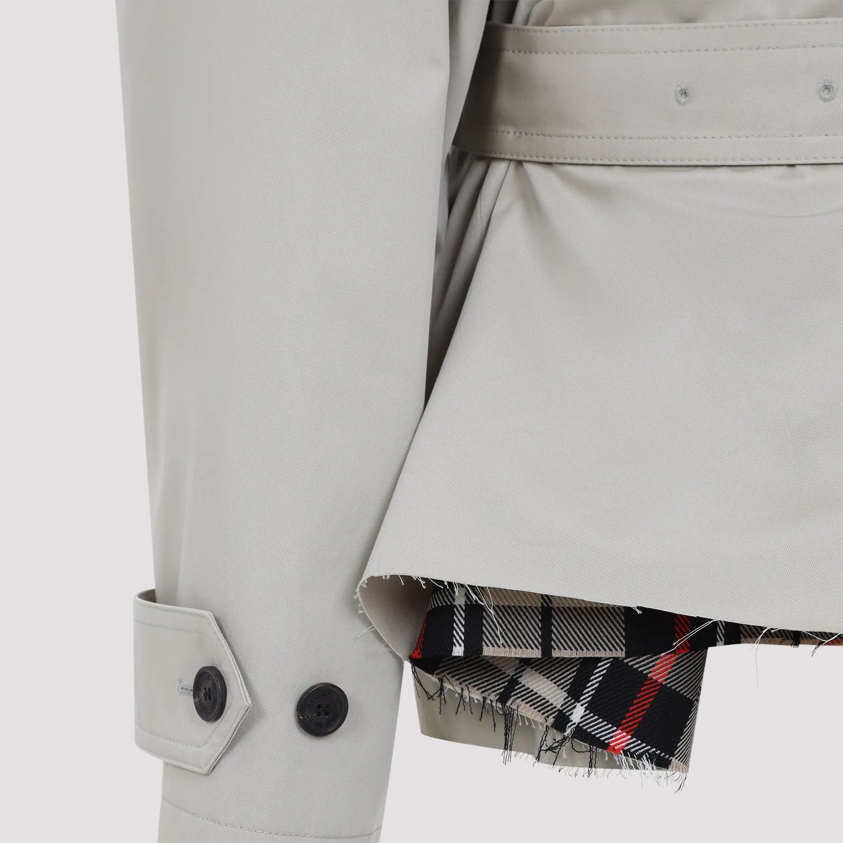 BEIGE CROPPED TRENCH COAT IN COTTON TWILL sold by Lord & Taylor product image thumbnail 4