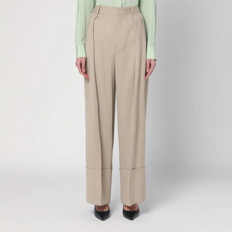 WIDE MANDARIN COLOUR PANTS IN WOOL sold by Lord & Taylor