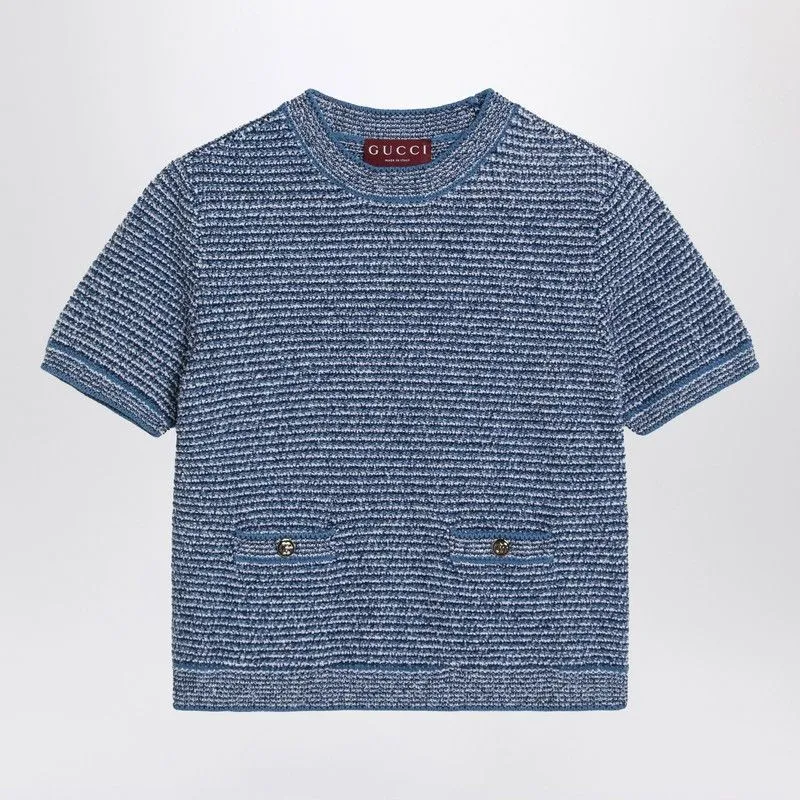 LIGHT BLUE COTTON-BLEND SWEATER sold by Lord & Taylor