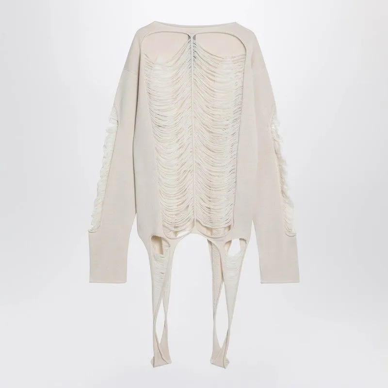 TORN IVORY SWEATER IN WOOL sold by Lord & Taylor
