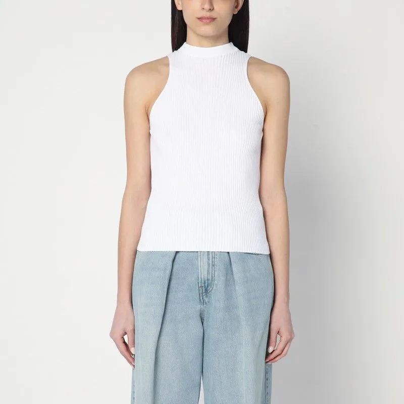 WHITE RIBBED TANK TOP sold by Lord & Taylor