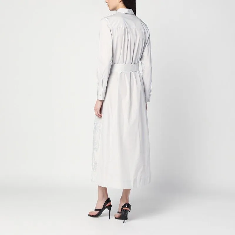 LIGHT GREY SHIRT DRESS WITH EMBROIDERY sold by Lord & Taylor product image thumbnail 2