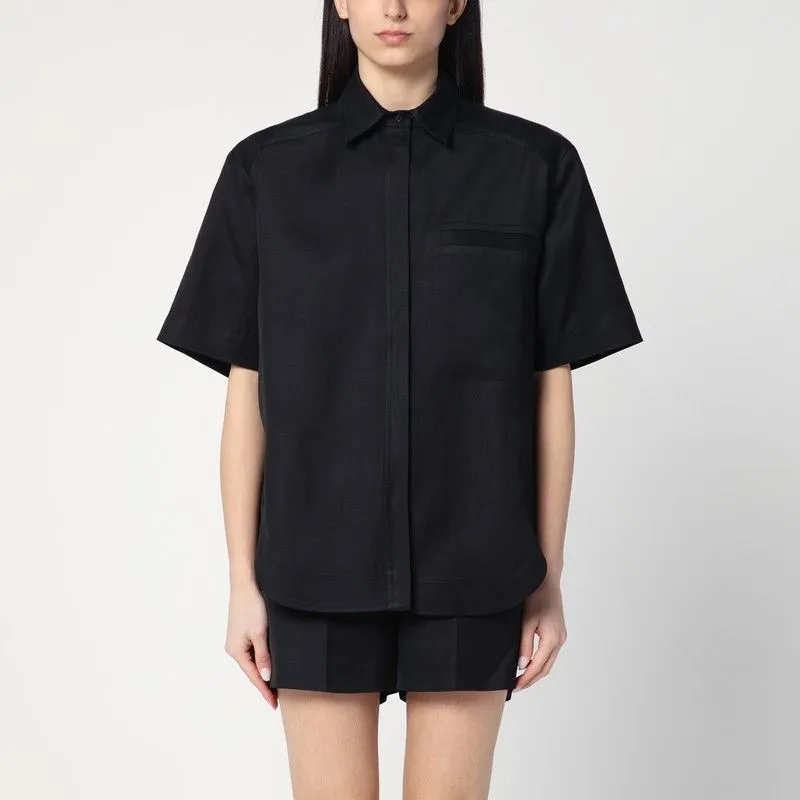BLACK SHIRT IN VISCOSE AND LINEN sold by Lord & Taylor