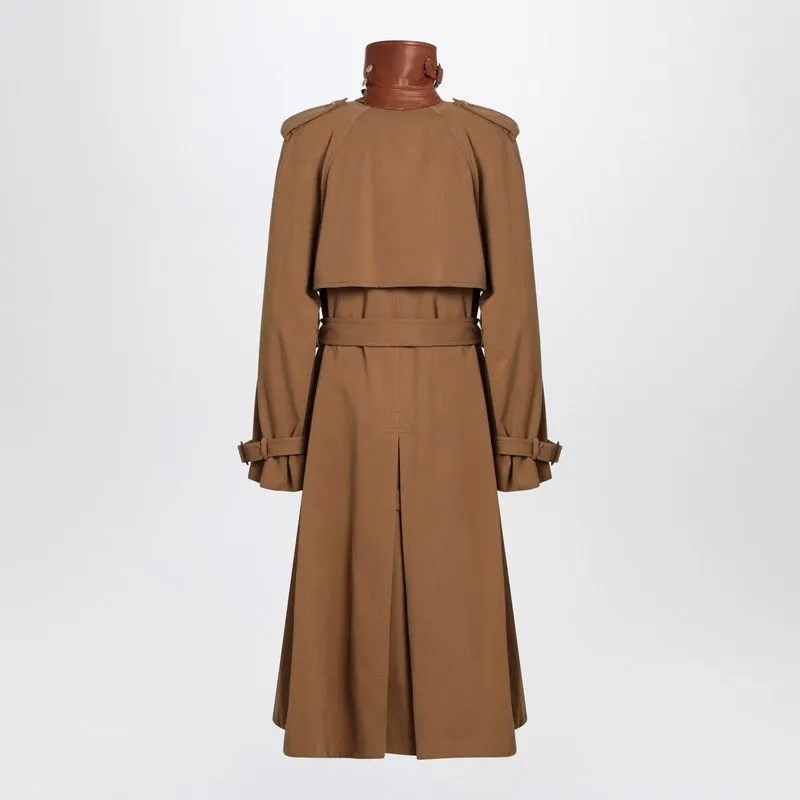 LONG WATER-REPELLENT BEIGE TRENCH COAT IN COTTON GABARDINE sold by Lord & Taylor product image thumbnail 2