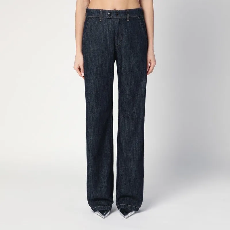 STRAIGHT-LEG MOUNING DARK BLUE JEANS sold by Lord & Taylor