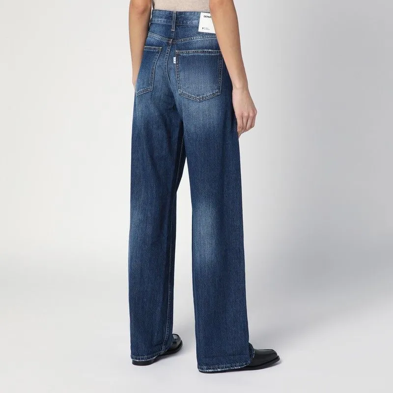 WIDE-LEG POP BLUE JEANS WITH WASHED EFFECT sold by Lord & Taylor product image thumbnail 2