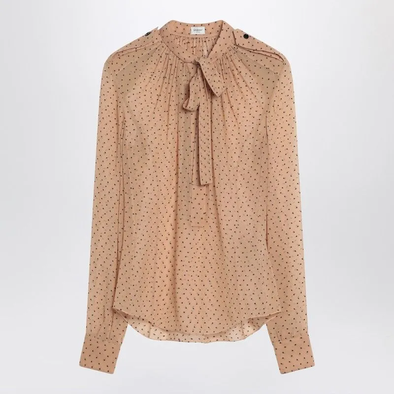BEIGE POLKA DOT BLOUSE IN SILK BLEND sold by Lord & Taylor