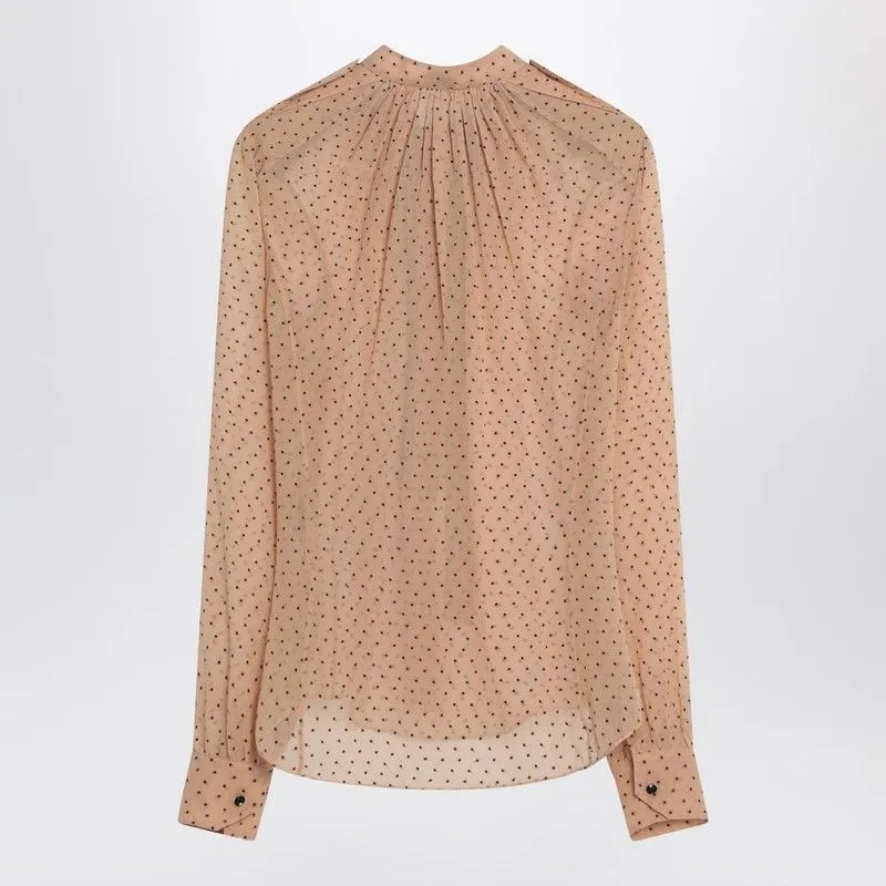 BEIGE POLKA DOT BLOUSE IN SILK BLEND sold by Lord & Taylor product image thumbnail 2