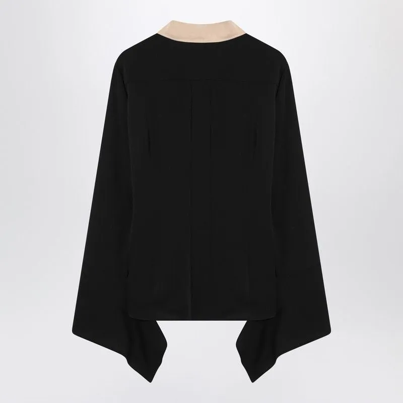 BLACK SILK COLOUR-BLOCK SHIRT sold by Lord & Taylor product image thumbnail 2