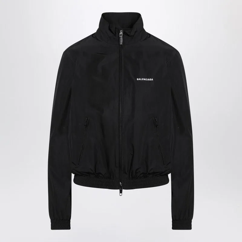 BLACK BOMBER JACKET WITH ZIP AND LOGO sold by Lord & Taylor