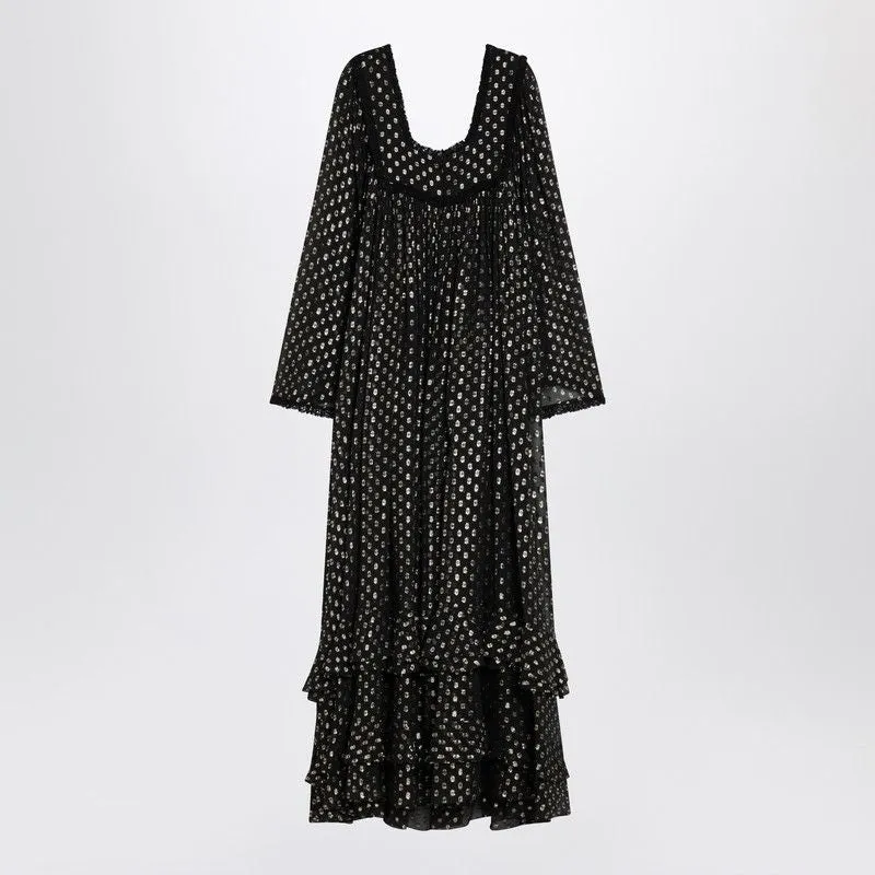 MAXI BLACK DRESS WITH LIGHTWEIGHT SILK RUFFLES sold by Lord & Taylor product image thumbnail 2