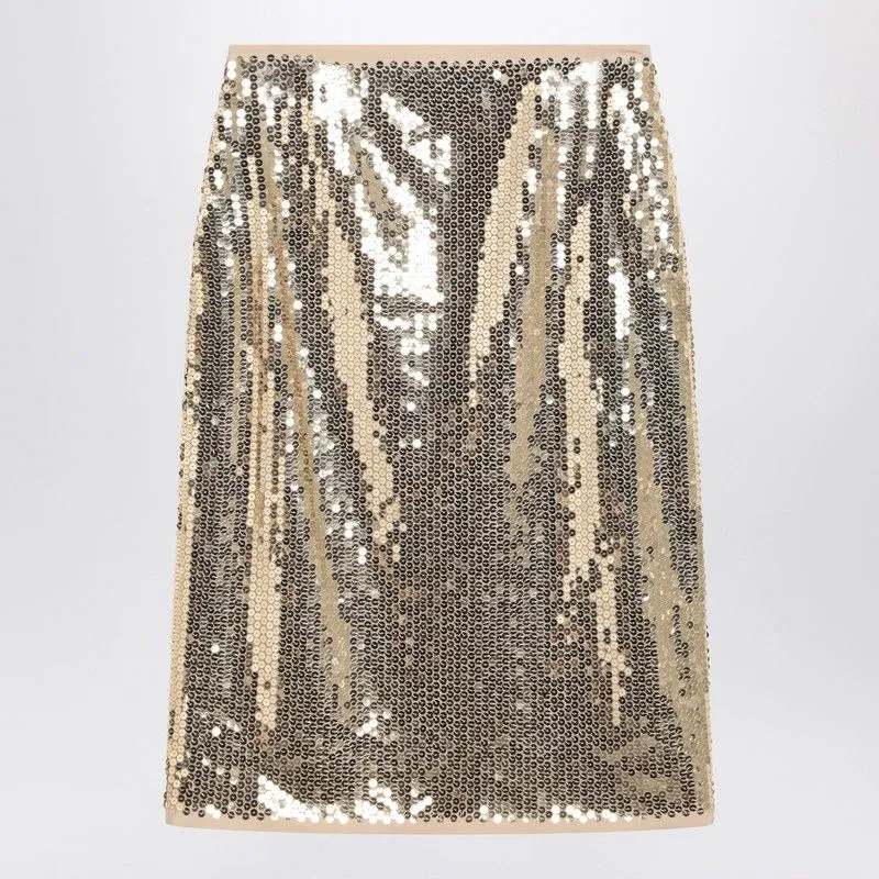 GOLD MIDI SKIRT WITH SEQUINS sold by Lord & Taylor