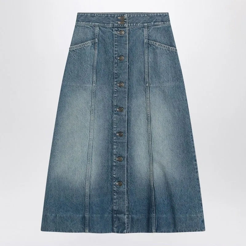 WASHED DENIM MIDI SKIRT sold by Lord & Taylor