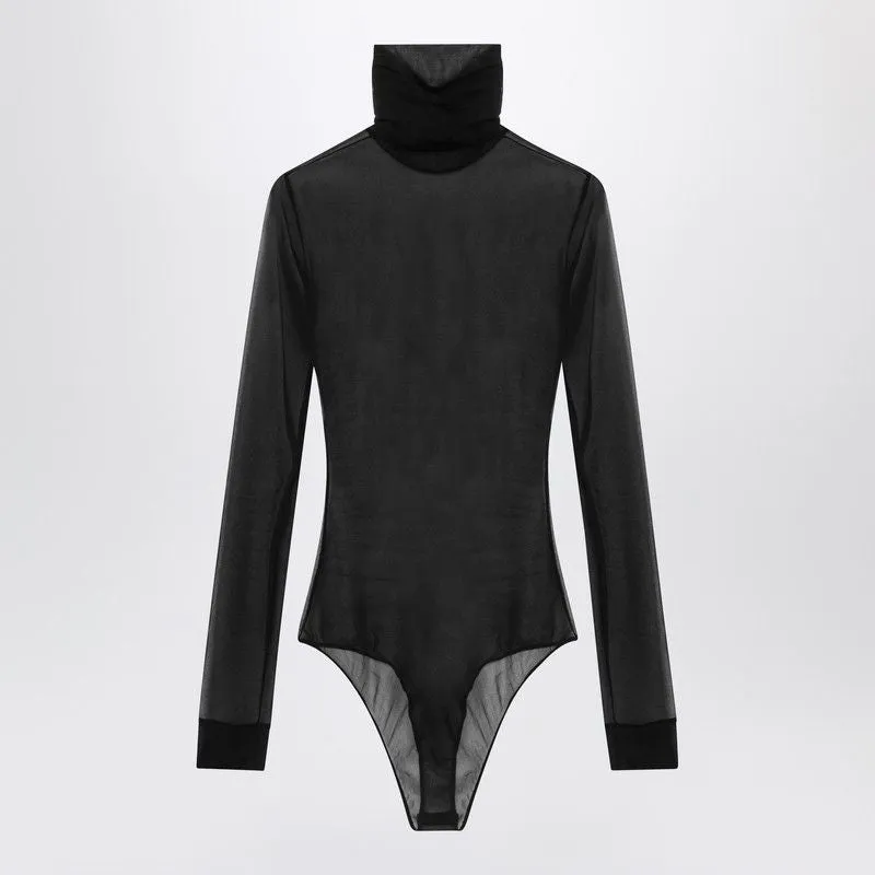 BLACK SEMI-TRANSPARENT TURTLENECK BODY sold by Lord & Taylor