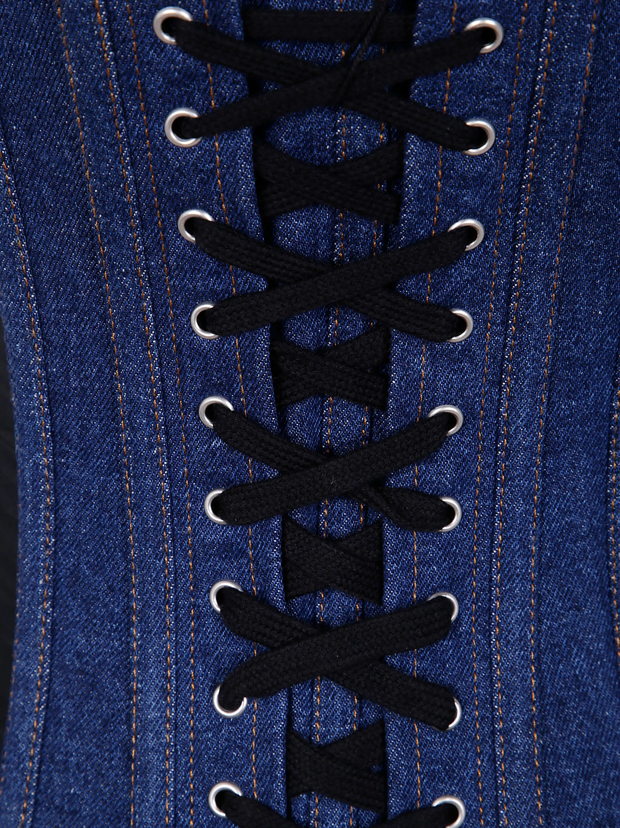 DENIM CORSET WITH MESH DETAIL sold by Lord & Taylor product image thumbnail 2