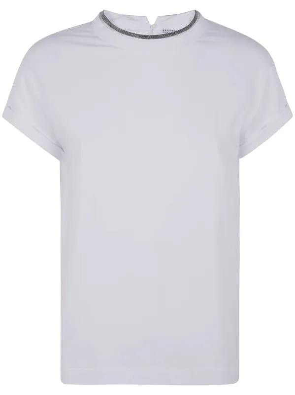 MONILI COLLAR ROUND NECK TEE SHIRT made by Brunello Cucinelli