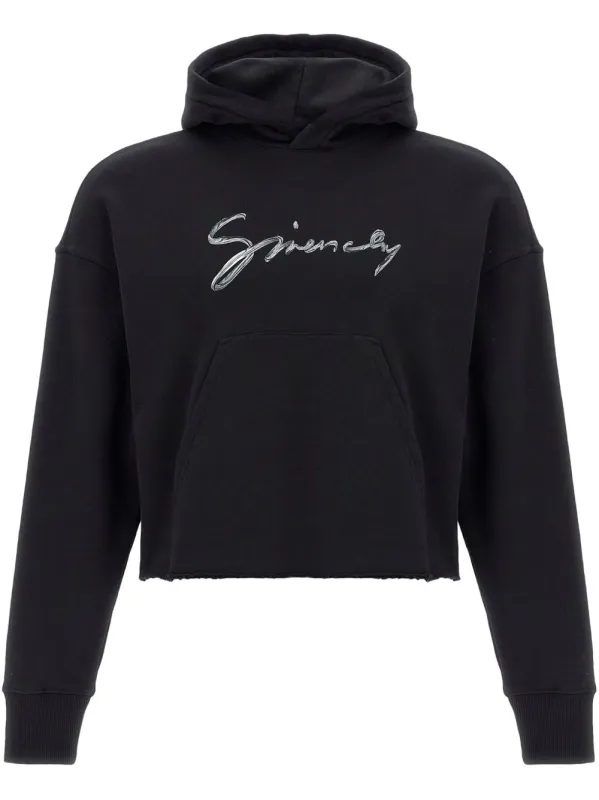LOGO COTTON CROPPED HOODIE sold by Lord & Taylor