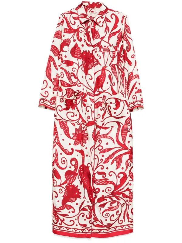 PRINTED SILK LONG SHIRTDRESS sold by Lord & Taylor