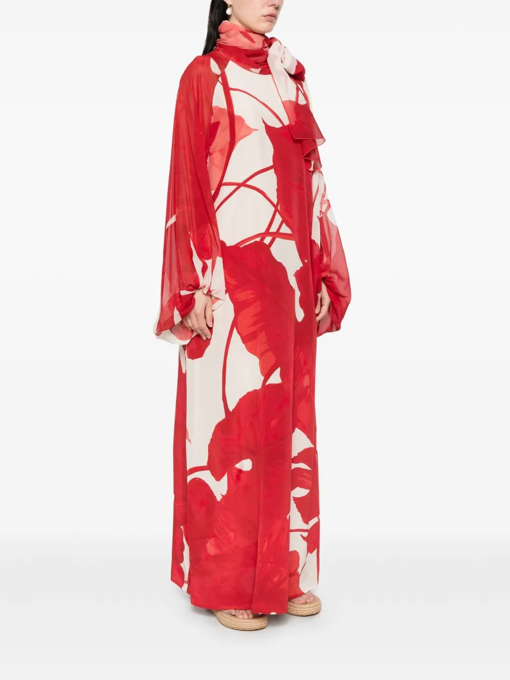 PRINTED SILK LONG DRESS sold by Lord & Taylor product image thumbnail 5