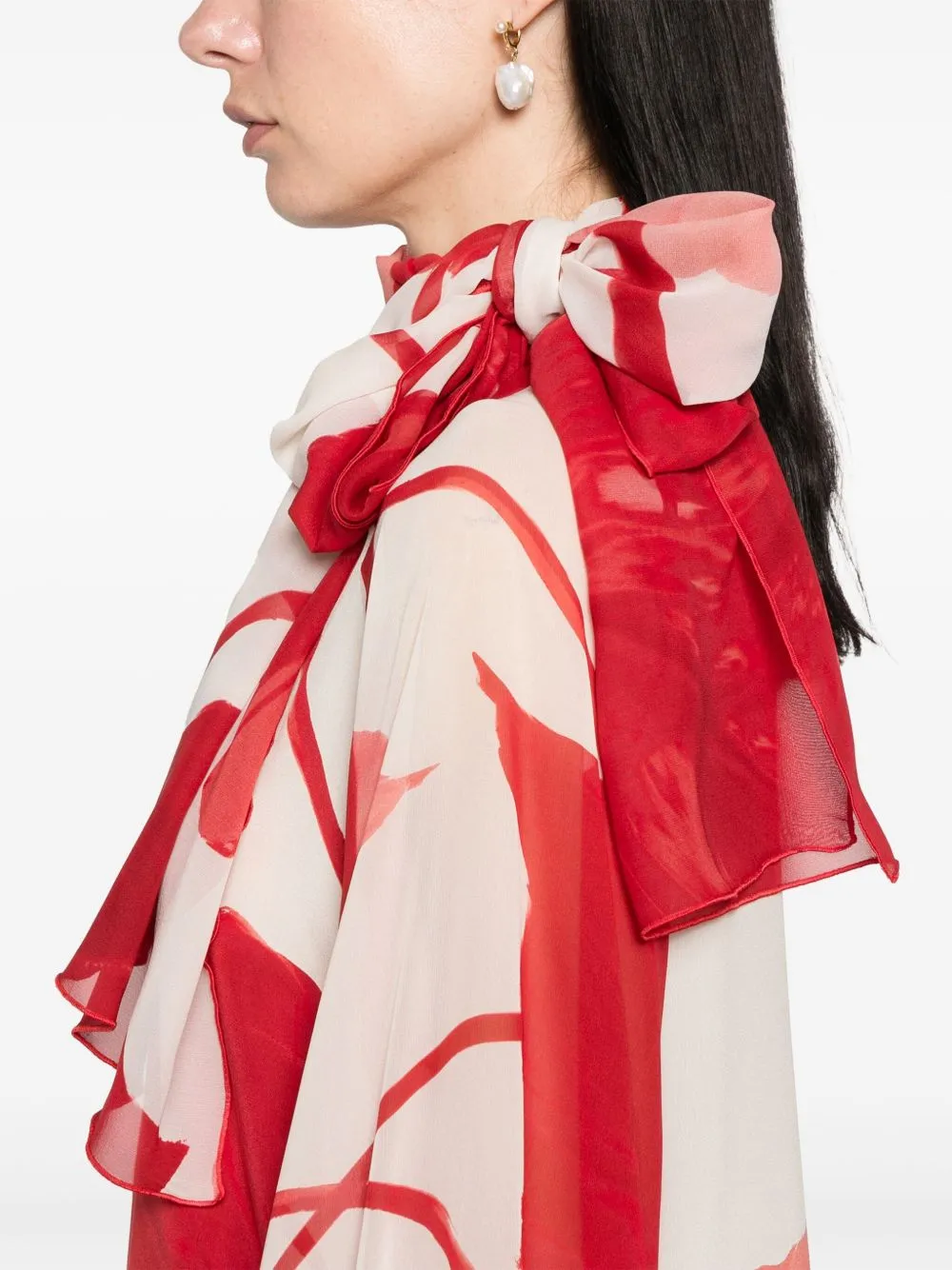 PRINTED SILK LONG DRESS sold by Lord & Taylor product image thumbnail 3