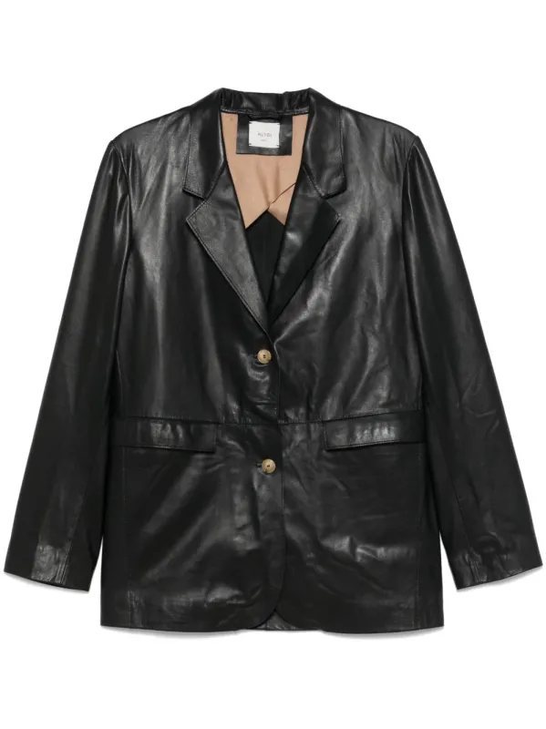 LEATHER SINGLE-BREASTED BLAZER JACKET sold by Lord & Taylor