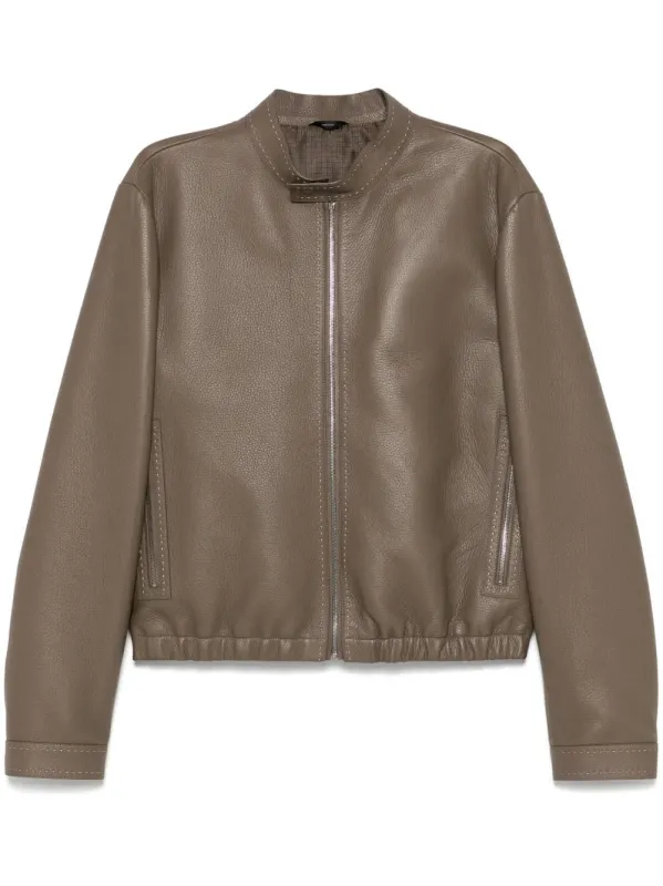 PEBBLED LEATHER JACKET sold by Lord & Taylor