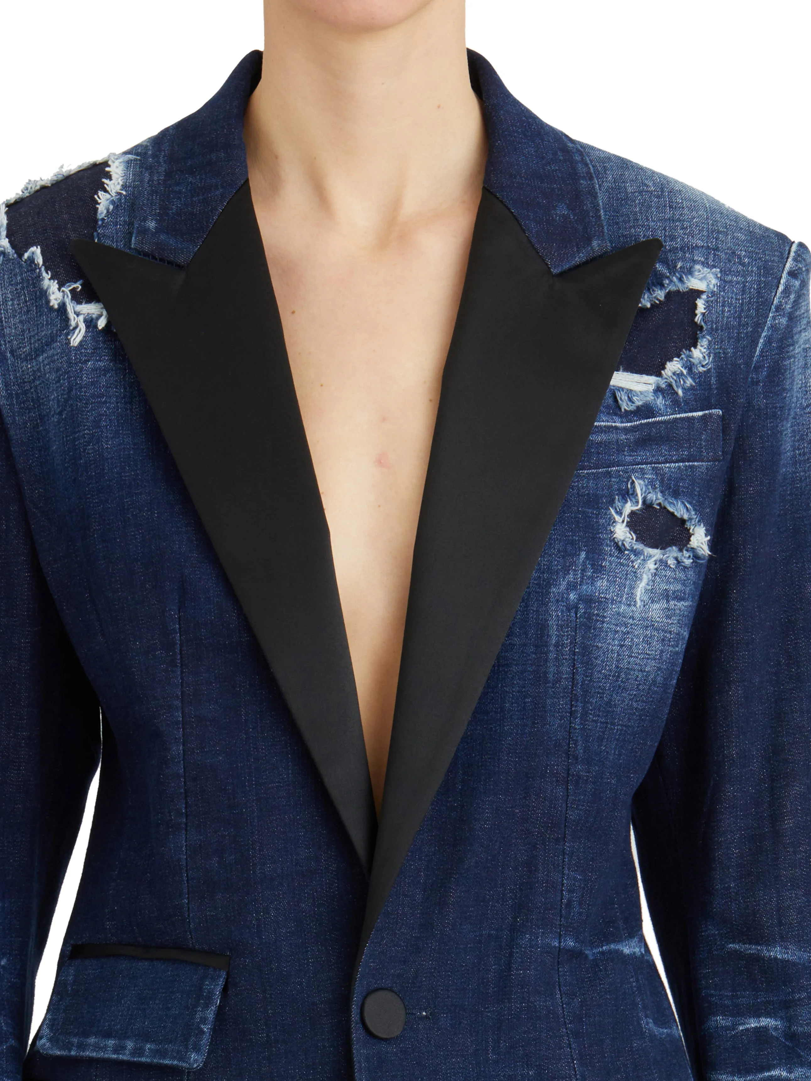 TUXEDO DENIM BLAZER sold by Lord & Taylor product image thumbnail 3