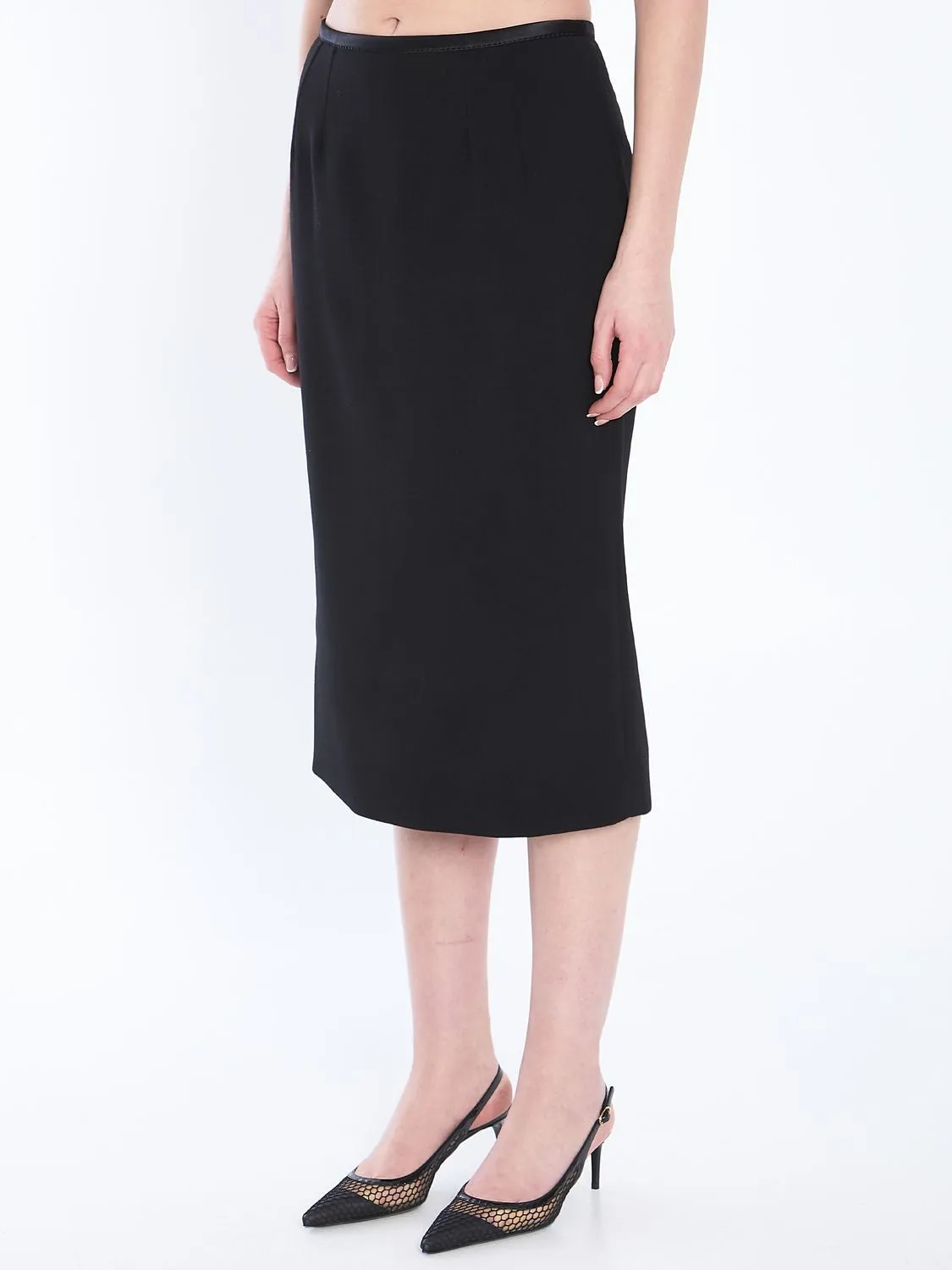 BLACK PENCIL SKIRT IN WOOL CRêPE sold by Lord & Taylor product image thumbnail 2