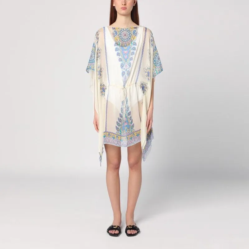SHORT PRINTED SILK CAFTAN sold by Lord & Taylor