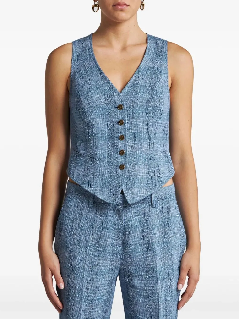 SLUB WAISTCOAT sold by Lord & Taylor product image thumbnail 3