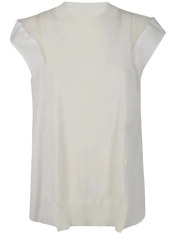 POPELINE X KNIT PULLOVER sold by Lord & Taylor