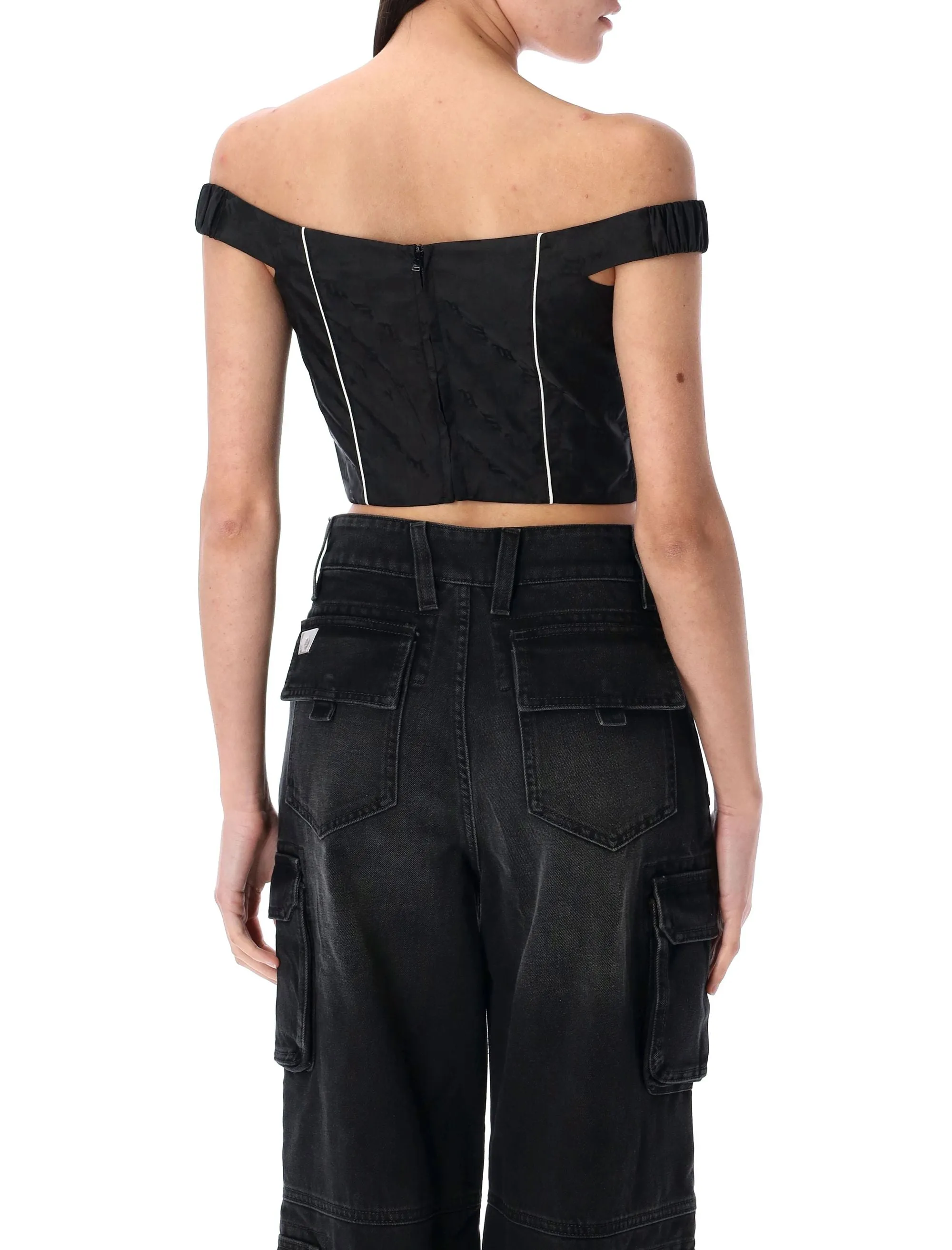 MONOGRAM NYLON CORSET TOP sold by Lord & Taylor product image thumbnail 2