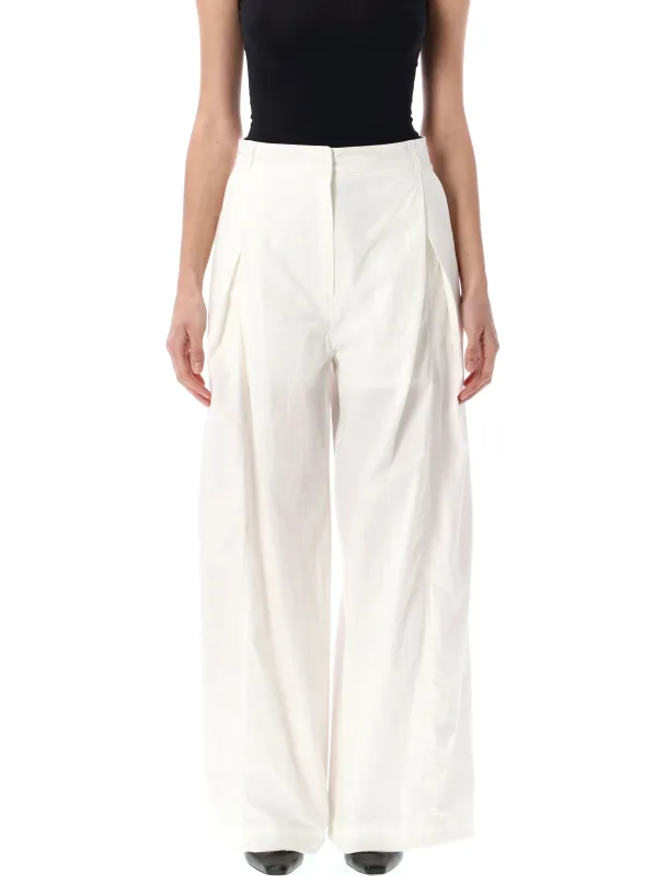COTTON TUCK WIDE PANTS sold by Lord & Taylor