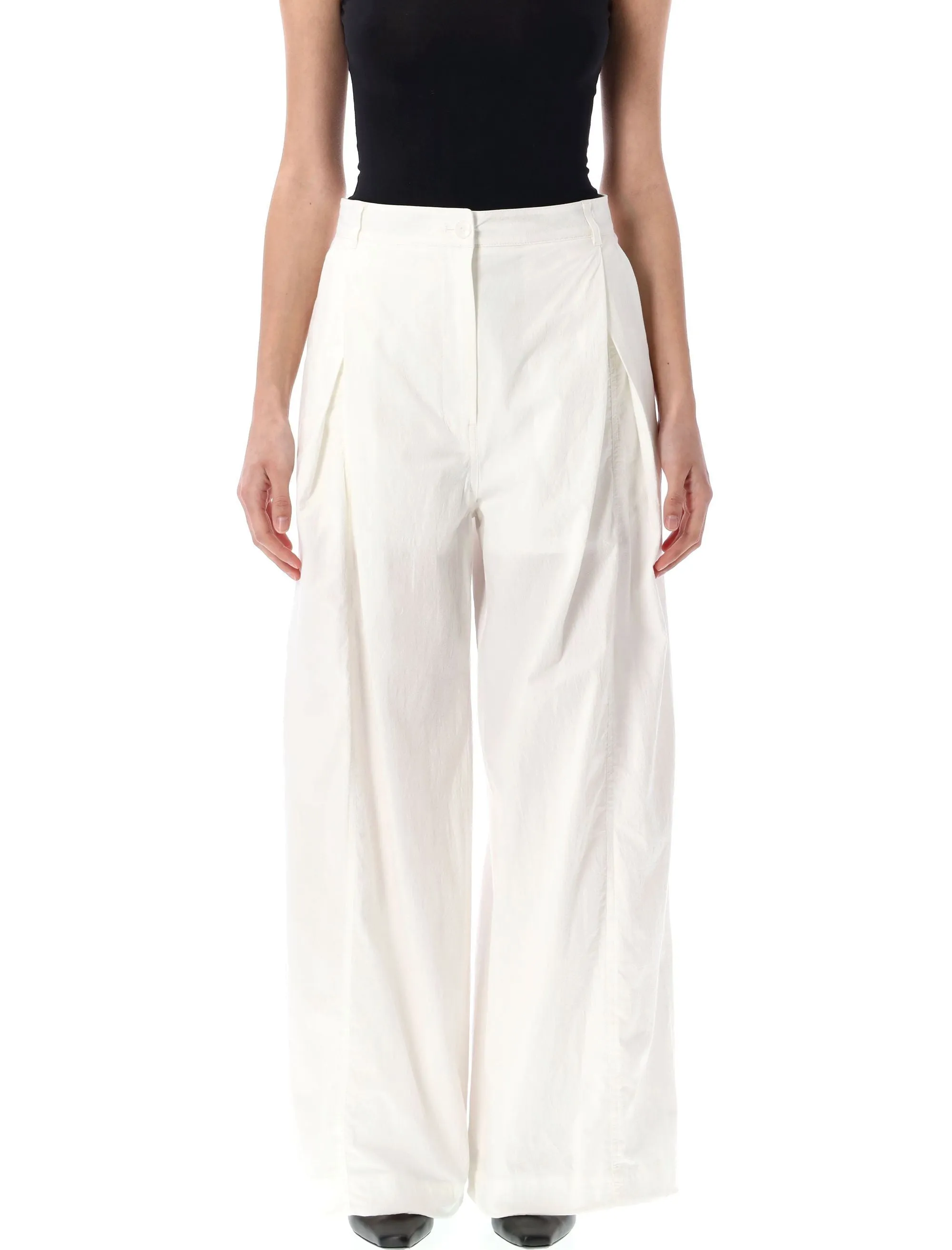 COTTON TUCK WIDE PANTS sold by Lord & Taylor