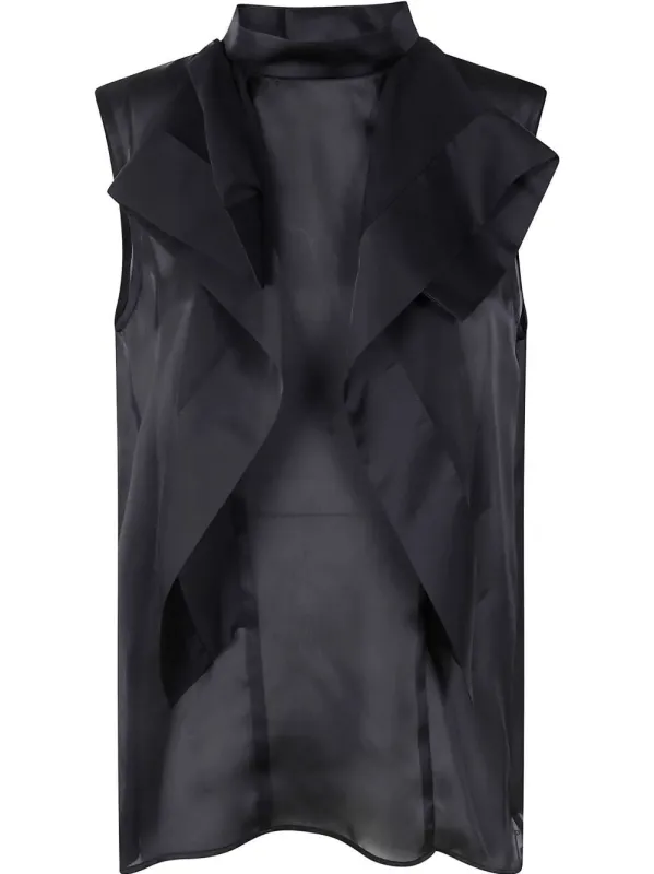 SATIN X CHIFFON PULLOVER sold by Lord & Taylor