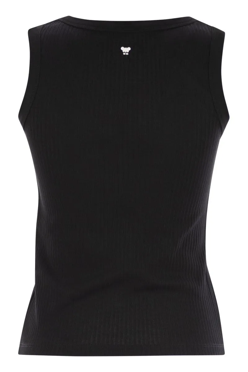 MULTIC - RIBBED COTTON YARN TOP sold by Lord & Taylor product image thumbnail 2