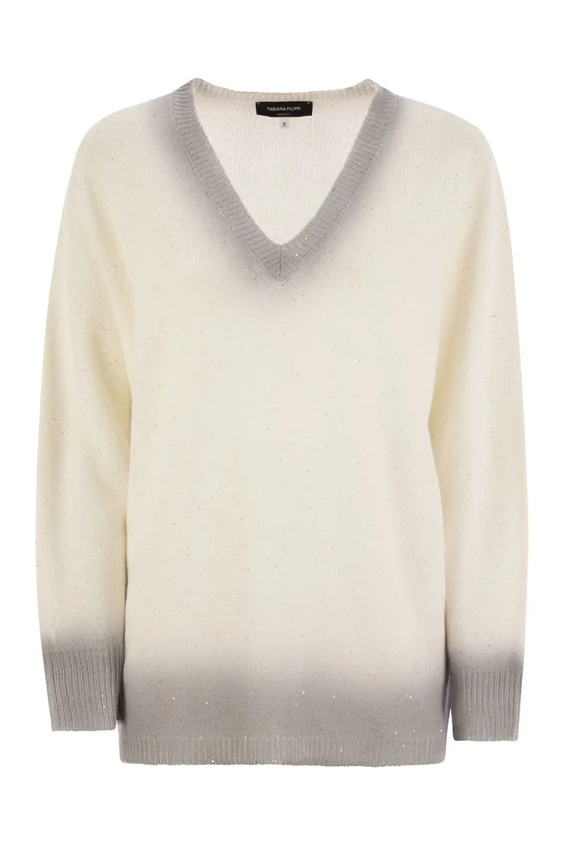 COTTON AND LINEN JERSEY WITH SEQUINS sold by Lord & Taylor