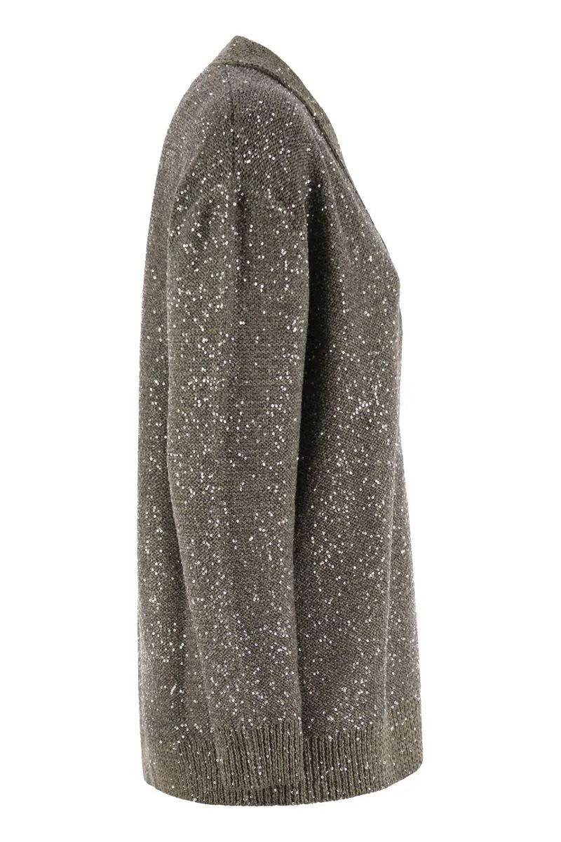 COTTON KNIT CARDIGAN WITH SEQUINS sold by Lord & Taylor product image thumbnail 3